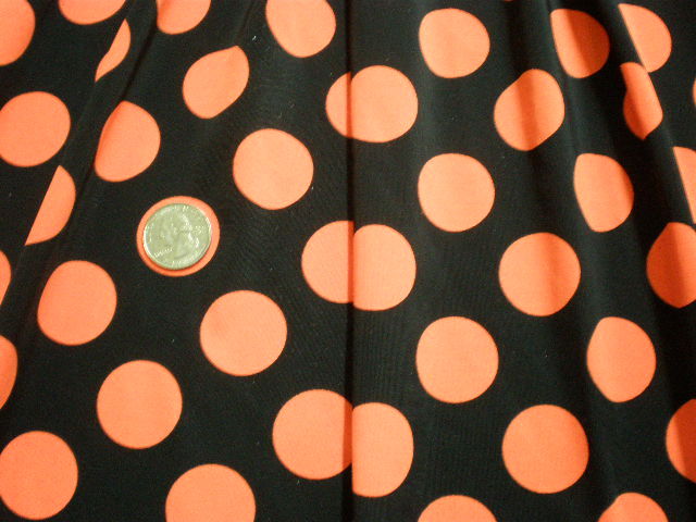 3.Black-Orange Polka Dot Special Printed Spandex